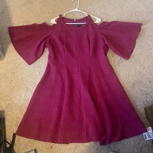 Gabby Skye Knee-Length Cold Shoulder Pink Dress - Size 18W